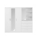 Drehtürenschrank >PANAMA< mit Schubladen + Ablagen, in Weiss - 199x181x52,7cm (BxHxT)
