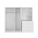 Drehtürenschrank >PANAMA< mit Schubladen + Ablagen, in Weiss - 199x181x52,7cm (BxHxT)