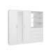 Drehtürenschrank >PANAMA< mit Schubladen + Ablagen, in Weiss - 199x181x52,7cm (BxHxT)