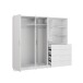 Drehtürenschrank >PANAMA< mit Schubladen + Ablagen, in Weiss - 199x181x52,7cm (BxHxT)