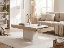Couchtisch >Garda< mit Schublade, in Cashmere / Eiche Dekor - 110x43x68cm (BxHxT)