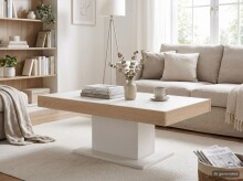 Couchtisch >Garda< mit Schublade, in Cashmere / Eiche Dekor - 110x43x68cm (BxHxT)