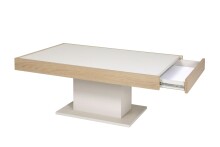 Couchtisch >Garda< mit Schublade, in Cashmere / Eiche Dekor - 110x43x68cm (BxHxT)