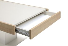 Couchtisch >Garda< mit Schublade, in Cashmere / Eiche Dekor - 110x43x68cm (BxHxT)