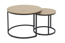 Couchtisch >Lindau< (2er-Set) in Artisan Eiche Dekor - Ø60+40 cm