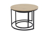 Couchtisch >Lindau< (2er-Set) in Artisan Eiche Dekor - Ø60+40 cm