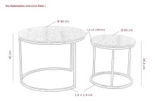 Couchtisch >Lindau< (2er-Set) in Artisan Eiche Dekor - Ø60+40 cm