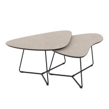 Couchtisch >Pisa< (2er-Set) in Cashmere Steinstruktur - 87x59x59 (BxHxT)