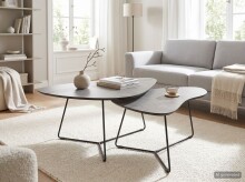 Couchtisch >Pisa< (2er-Set) in Beton Steinstruktur...