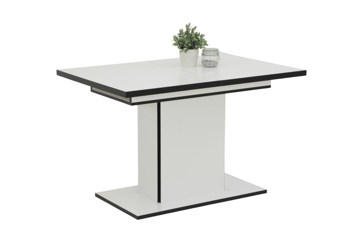 Kulissen-Esstisch >ALICE< ausziehbar bis 160cm, in Weiß - 120/160x76x80cm (BxHxT)