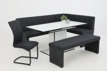 Kulissen-Esstisch >ALICE< ausziehbar bis 160cm, in Weiß - 120/160x76x80cm (BxHxT)