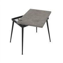 Esstisch >BEJA< aufklappbar auf 120cm, Beton Dekor - 60/120x76x90cm (BxHxT)
