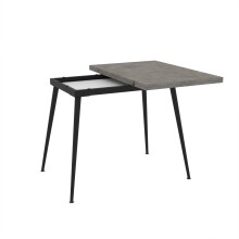 Esstisch >BEJA< aufklappbar auf 120cm, Beton Dekor - 60/120x76x90cm (BxHxT)