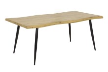 Baumkantentisch >GABI< in Wildeiche Dekor, Holzwerkstoff (MDF) - 180x76x100 (BxHxT)