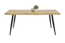 Baumkantentisch >GABI< in Wildeiche Dekor, Holzwerkstoff (MDF) - 180x76x100 (BxHxT)