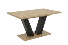 Kulissen-Esstisch >HAMM< ausziehbar 180cm, Anthrazit + Eiche Dekor - 140/180x76x90cm (BxHxT)