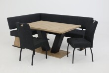 Kulissen-Esstisch >HAMM< ausziehbar 180cm, Anthrazit + Eiche Dekor - 140/180x76x90cm (BxHxT)