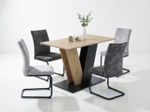 Esstisch >JUDITH< in Eiche Dekor / anthrazit - 110x76x70cm (BxHxT)