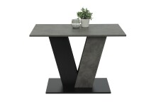 Esstisch >JUDITH< in Beton Dekor / Schwarz - 110x76x70cm (BxHxT)