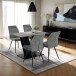 Esstisch >JUDITH< in Beton Dekor / Schwarz - 110x76x70cm (BxHxT)