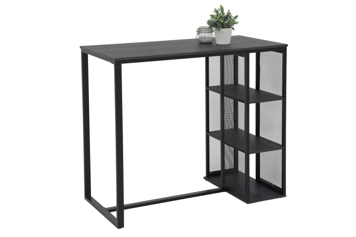 Bartisch >KLARA< Metall + Eiche dunkelgrau - 120x103x60cm (BxHxT)