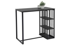 Bartisch >KLARA< Metall + Eiche dunkelgrau - 120x103x60cm (BxHxT)