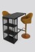 Bartisch >KLARA< Metall + Eiche dunkelgrau - 120x103x60cm (BxHxT)