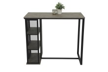 Bartisch >KLARA< Metall + Fischgrät hellgrau - 120x103x60cm (BxHxT)