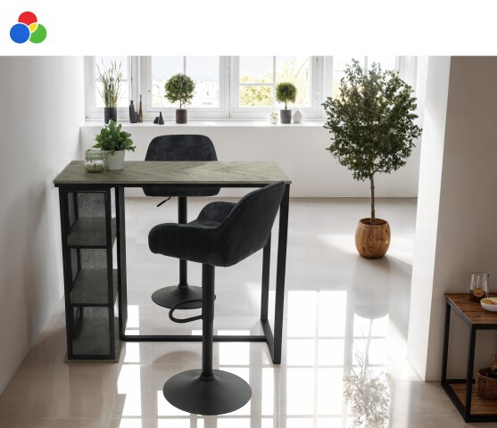 Bartisch >KLARA< Metall + 2 Platten zur Auswahl - 120x103x60cm (BxHxT)