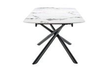 Kulissen-Esstisch >SINTRA< ausziehbar 220cm, Sintered Stone weiss - 180/220x76x90cm (BxHxT)