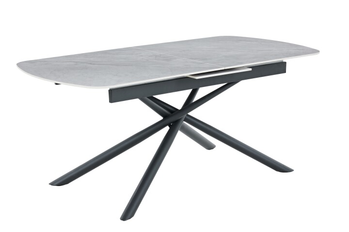 Kulissen-Esstisch >SINTRA< ausziehbar 220cm, Sintered Stone grau - 180/220x76x90cm (BxHxT)