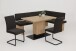 Kulissen-Esstisch >LORENA< ausziehbar 180cm, Eiche Dekor / anthrazit - 120/180x76x80cm (BxHxT)