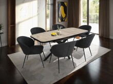 Kulissen-Esstisch >TOKIO< ausziehbar 180cm, Viking Oak Dekor - 140/180x76x90cm (BxHxT)