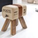 Sitzhocker >CANVAS< in Poste - Paris , Mangoholz / Stoff - 40x47x30cm (BxHxT)