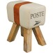 Sitzhocker >CANVAS< in Poste - Paris , Mangoholz / Stoff - 40x47x30cm (BxHxT)