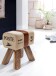 Sitzhocker >CANVAS< in Poste - Paris , Mangoholz / Stoff - 40x47x30cm (BxHxT)