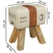Sitzhocker >CANVAS< in Poste - Paris , Mangoholz / Stoff - 40x47x30cm (BxHxT)