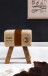 Sitzhocker >CANVAS< in Poste - Paris , Mangoholz / Stoff - 40x47x30cm (BxHxT)