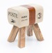 Sitzhocker >CANVAS< in Poste - Paris , Mangoholz / Stoff - 40x47x30cm (BxHxT)