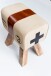 Sitzhocker >CANVAS< in Poste - Paris , Mangoholz / Stoff - 40x47x30cm (BxHxT)