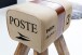 Sitzhocker >CANVAS< in Poste - Paris , Mangoholz / Stoff - 40x47x30cm (BxHxT)