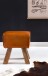 Sitzhocker >WL5.108< in Braun, Massivholz Mango / Echtleder - 40x47x30cm (BxHxT)