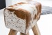 Sitzhocker >WL5.109< in Ziege, Echtleder / Fell - 40x47x30cm (BxHxT)