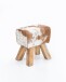 Sitzhocker >WL5.109< in Ziege, Echtleder / Fell - 40x47x30cm (BxHxT)