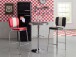 Bartisch >USA< in Schwarz / Chrom, Polyurethan / Metall - 68x60cm (HxD)