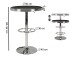 Bartisch >USA< in Schwarz / Chrom, Polyurethan / Metall - 68x60cm (HxD)