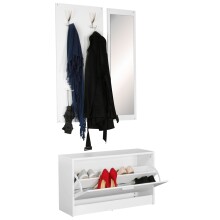 Garderoben-Set >SALERNO< in Weiß - 80x180x27cm (BxHxT)