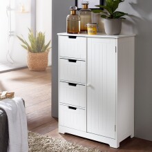 Kommode >WL5.184< Landhaus in Weiß - 56x83x30 (BxHxT)