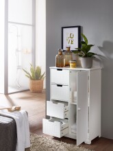 Kommode >WL5.184< Landhaus in Weiß - 56x83x30 (BxHxT)