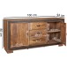 Sideboard >WL5.193< Kunstleder Applikation, Sheesham Massivholz - 160x80x44cm (BxHxT)